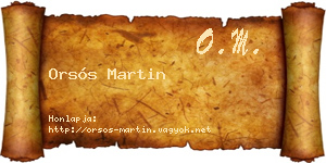 Orsós Martin névjegykártya