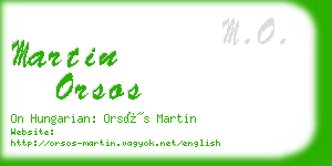 martin orsos business card